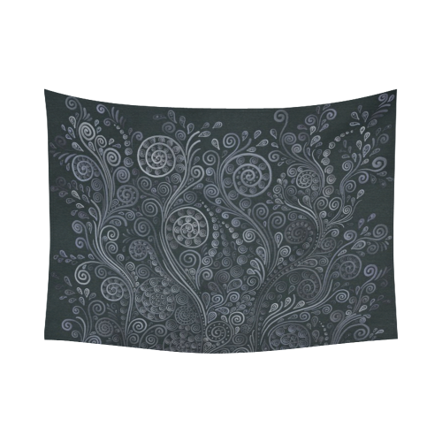 Soft Blue 3D Ornamental Cotton Linen Wall Tapestry 80"x 60"