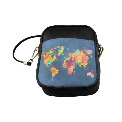 world map 18 Sling Bag (Model 1627)