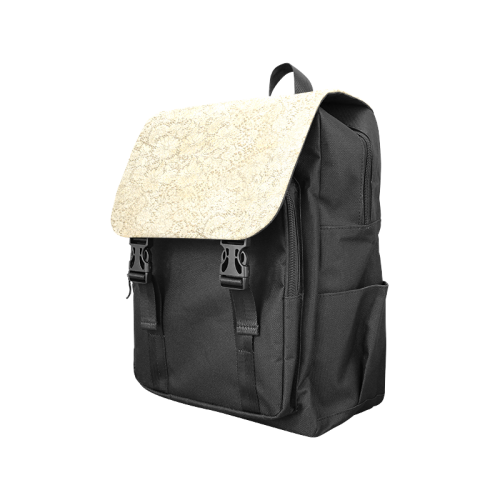 Old CROCHET / LACE FLORAL pattern - beige Casual Shoulders Backpack (Model 1623)