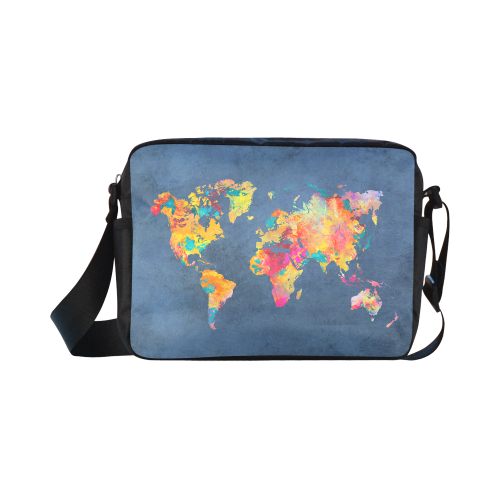 world map 18 Classic Cross-body Nylon Bags (Model 1632)