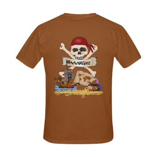 Pirate Ship, Treasure Chest and Jolly Roger Men's Slim Fit T-shirt (Model T13)