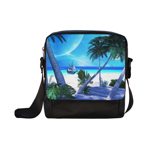 Awesome view over the ocean with ship Crossbody Nylon Bags (Model 1633)