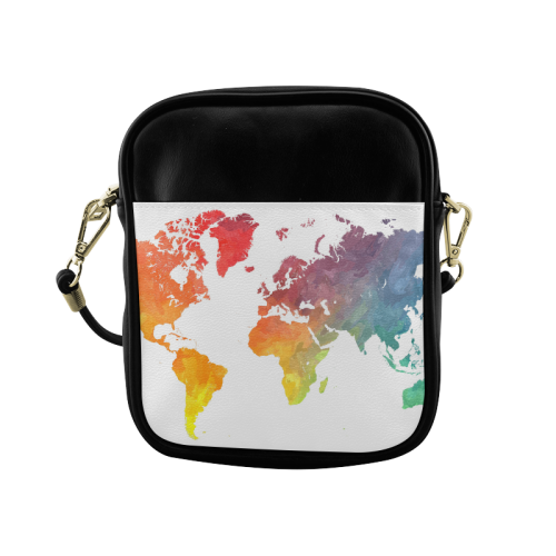 world map 15 Sling Bag (Model 1627)