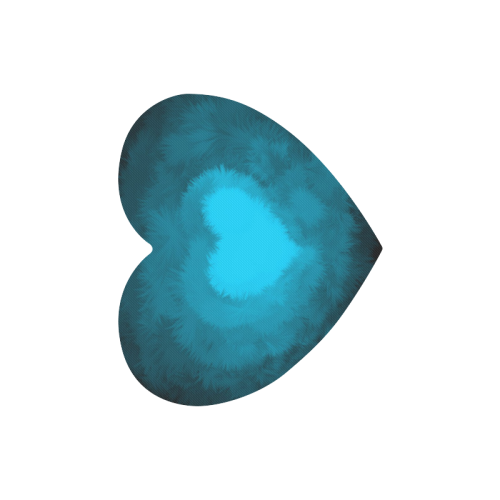 Blue Fluffy Heart Heart-shaped Mousepad