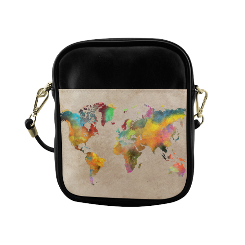 world map 17 Sling Bag (Model 1627)