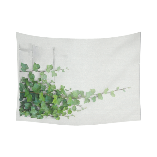 Watercolor Vines, climbing plant Cotton Linen Wall Tapestry 80"x 60"