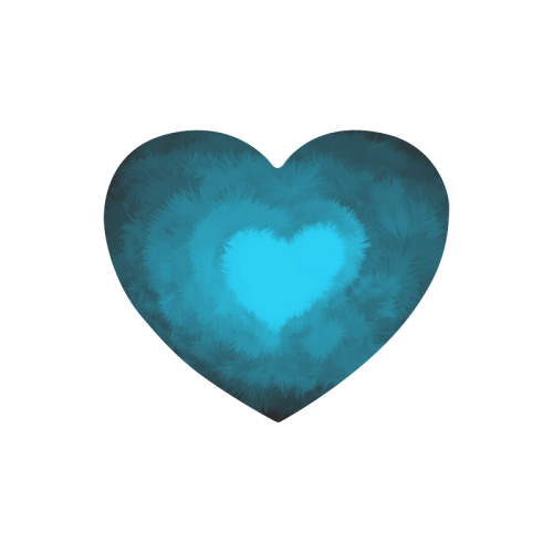 Blue Fluffy Heart Heart-shaped Mousepad