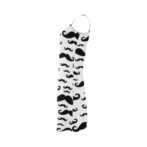 Black handlebar MUSTACHE / MOUSTACHE pattern Alcestis Slip Dress (Model D05)