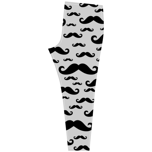 Black handlebar MUSTACHE / MOUSTACHE pattern Cassandra Women's Leggings (Model L01)