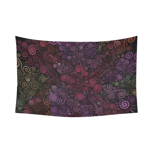 Psychedelic 3D Rose Cotton Linen Wall Tapestry 90"x 60"