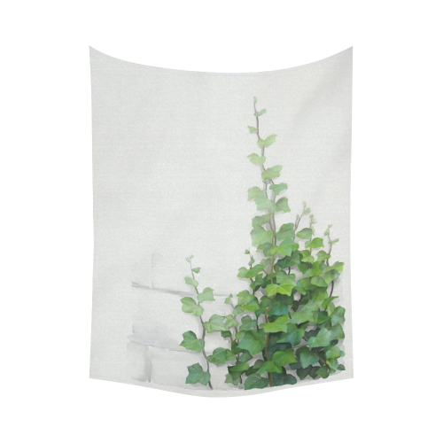 Watercolor Vines, climbing plant Cotton Linen Wall Tapestry 60"x 80"