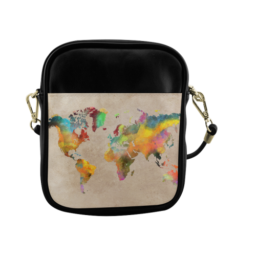 world map 17 Sling Bag (Model 1627)