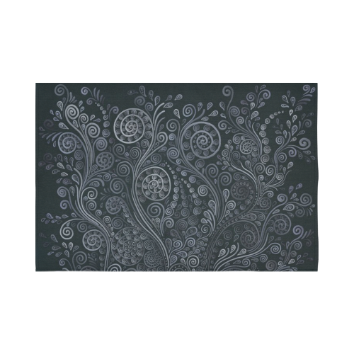 Soft Blue 3D Ornamental Cotton Linen Wall Tapestry 90"x 60"