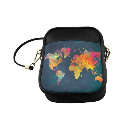 world map 16 Sling Bag (Model 1627)