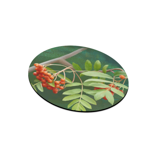 Watercolor Rowan tree - Sorbus aucuparia Round Mousepad