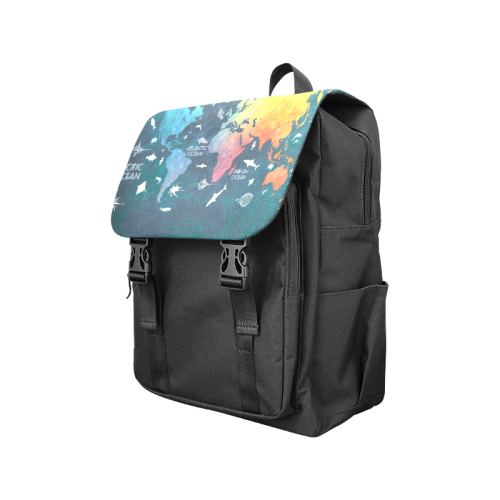 world map Casual Shoulders Backpack (Model 1623)