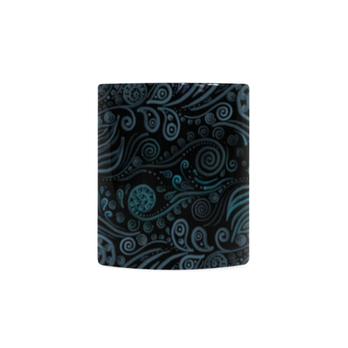 3D ornaments, psychedelic blue teal White Mug(11OZ)