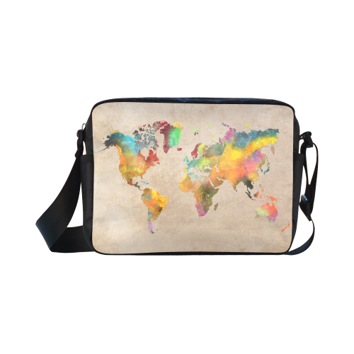 world map 17 Classic Cross-body Nylon Bags (Model 1632)