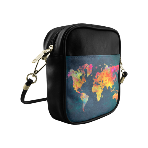 world map 16 Sling Bag (Model 1627)