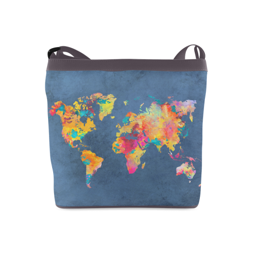 world map 18 Crossbody Bags (Model 1613)