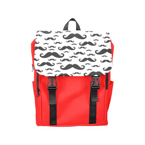 Black handlebar MUSTACHE / MOUSTACHE pattern Casual Shoulders Backpack (Model 1623)