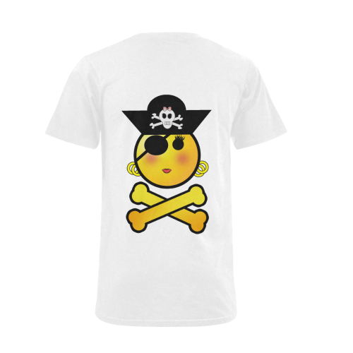 Pirate Emoticon - Smiley Emoji Girl Men's V-Neck T-shirt (USA Size) (Model T10)