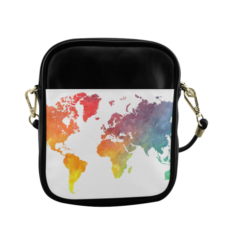 world map 15 Sling Bag (Model 1627)