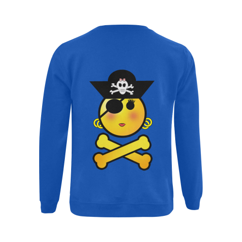 Pirate Emoticon - Smiley Emoji Girl Gildan Crewneck Sweatshirt(NEW) (Model H01)