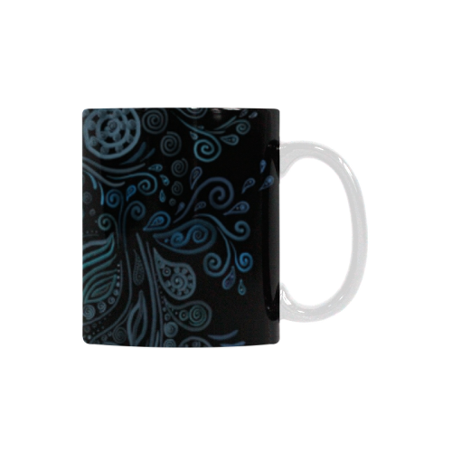 3D ornaments, psychedelic blue teal White Mug(11OZ)