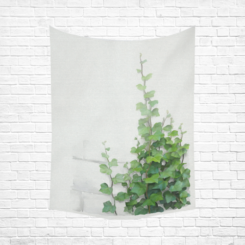 Watercolor Vines, climbing plant Cotton Linen Wall Tapestry 60"x 80"