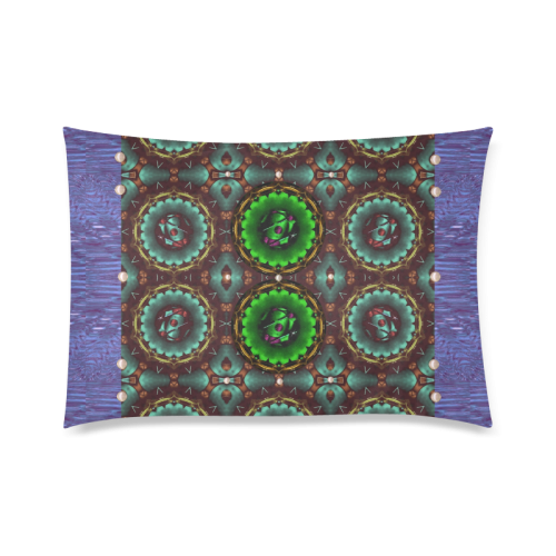 yin yang in art style and golden flowers Custom Zippered Pillow Case 20"x30" (one side)
