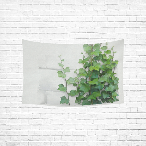 Watercolor Vines, climbing plant Cotton Linen Wall Tapestry 60"x 40"