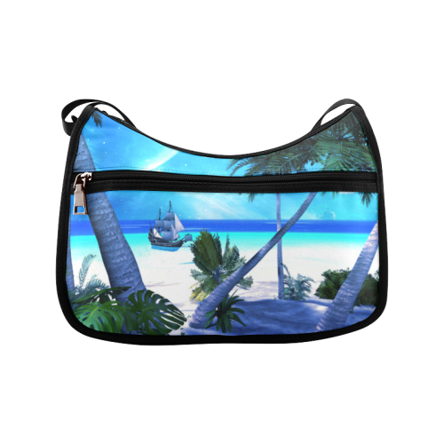 Awesome view over the ocean with ship Crossbody Bags (Model 1616)