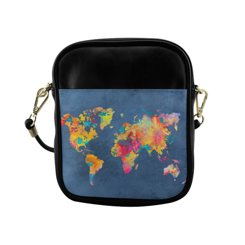 world map 18 Sling Bag (Model 1627)