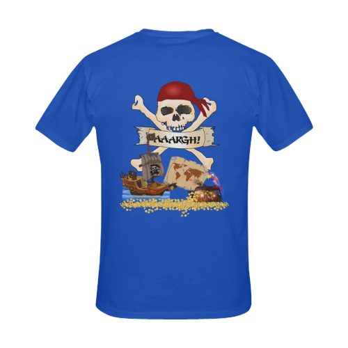 Pirate Ship, Treasure Chest and Jolly Roger Men's Slim Fit T-shirt (Model T13)