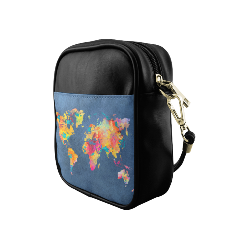 world map 18 Sling Bag (Model 1627)