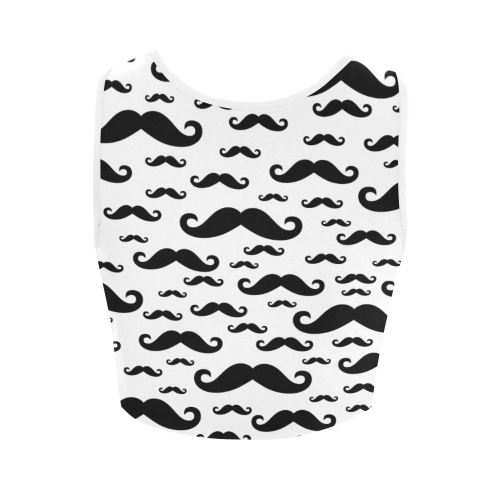 Black handlebar MUSTACHE / MOUSTACHE pattern Women's Crop Top (Model T42)