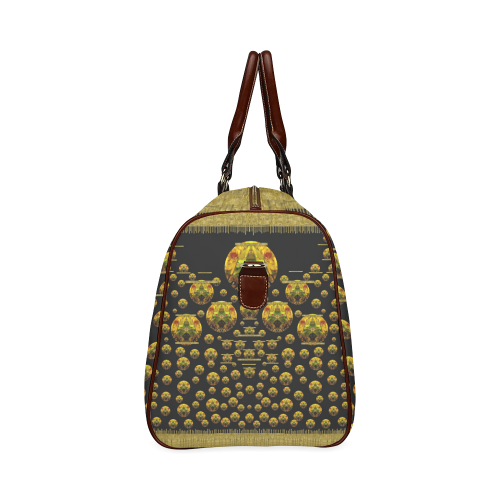 Exploring Keep Calm In gold with flair Waterproof Travel Bag/Small (Model 1639)