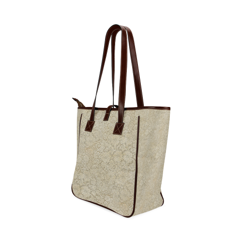 Old CROCHET / LACE FLORAL pattern - beige Classic Tote Bag (Model 1644)