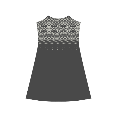 scandinavian christmas knit sweater pattern black Alcestis Slip Dress (Model D05)