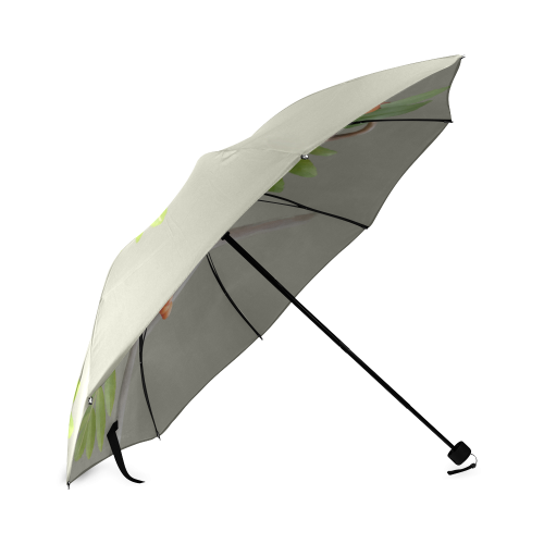 Rowan tree watercolor on gray Foldable Umbrella (Model U01)