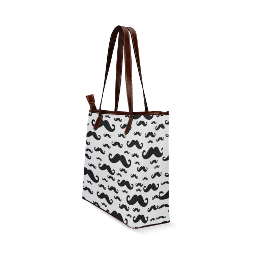 Black handlebar MUSTACHE / MOUSTACHE pattern Shoulder Tote Bag (Model 1646)