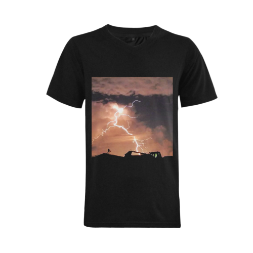 Mister Lightning Men's V-Neck T-shirt  Big Size(USA Size) (Model T10)