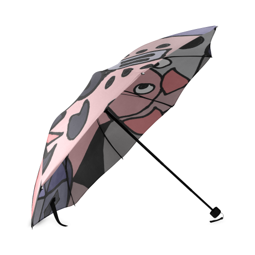 Funny Pig Playing Guitar Abstract Art Foldable Umbrella (Model U01)