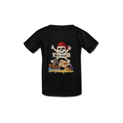 Pirate Ship, Treasure Chest and Jolly Roger Kid's  Classic T-shirt (Model T22)