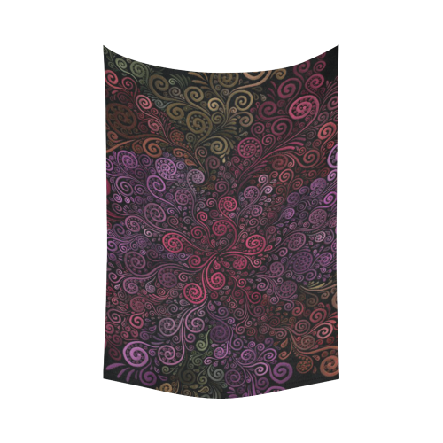 Psychedelic 3D Rose Cotton Linen Wall Tapestry 90"x 60"