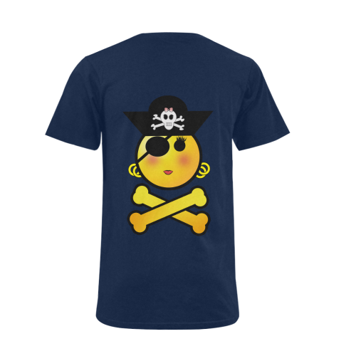 Pirate Emoticon - Smiley Emoji Girl Men's V-Neck T-shirt (USA Size) (Model T10)