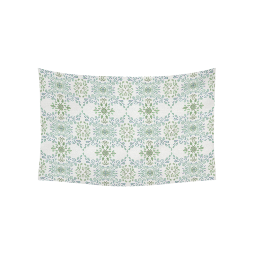 Blue and Green pattern Cotton Linen Wall Tapestry 60"x 40"