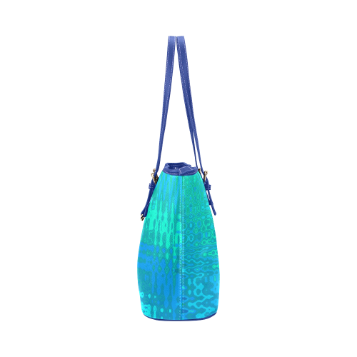 Ocean Ripple Abstract by ArtformDesigns Leather Tote Bag/Small (Model 1651)