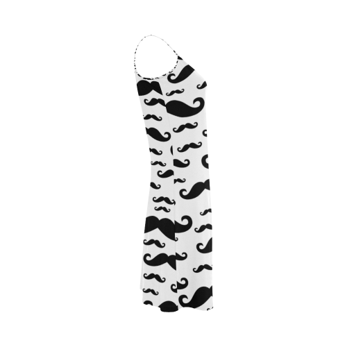 Black handlebar MUSTACHE / MOUSTACHE pattern Alcestis Slip Dress (Model D05)